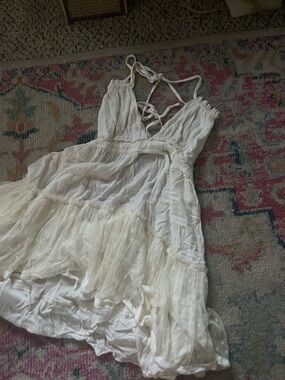 Ivory Ruffled Tiered Summer Dress